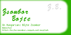 zsombor bojte business card